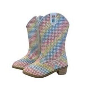 Lola + the Boys  Rainbow Sparkle Cowgirl Boots 13C (31)